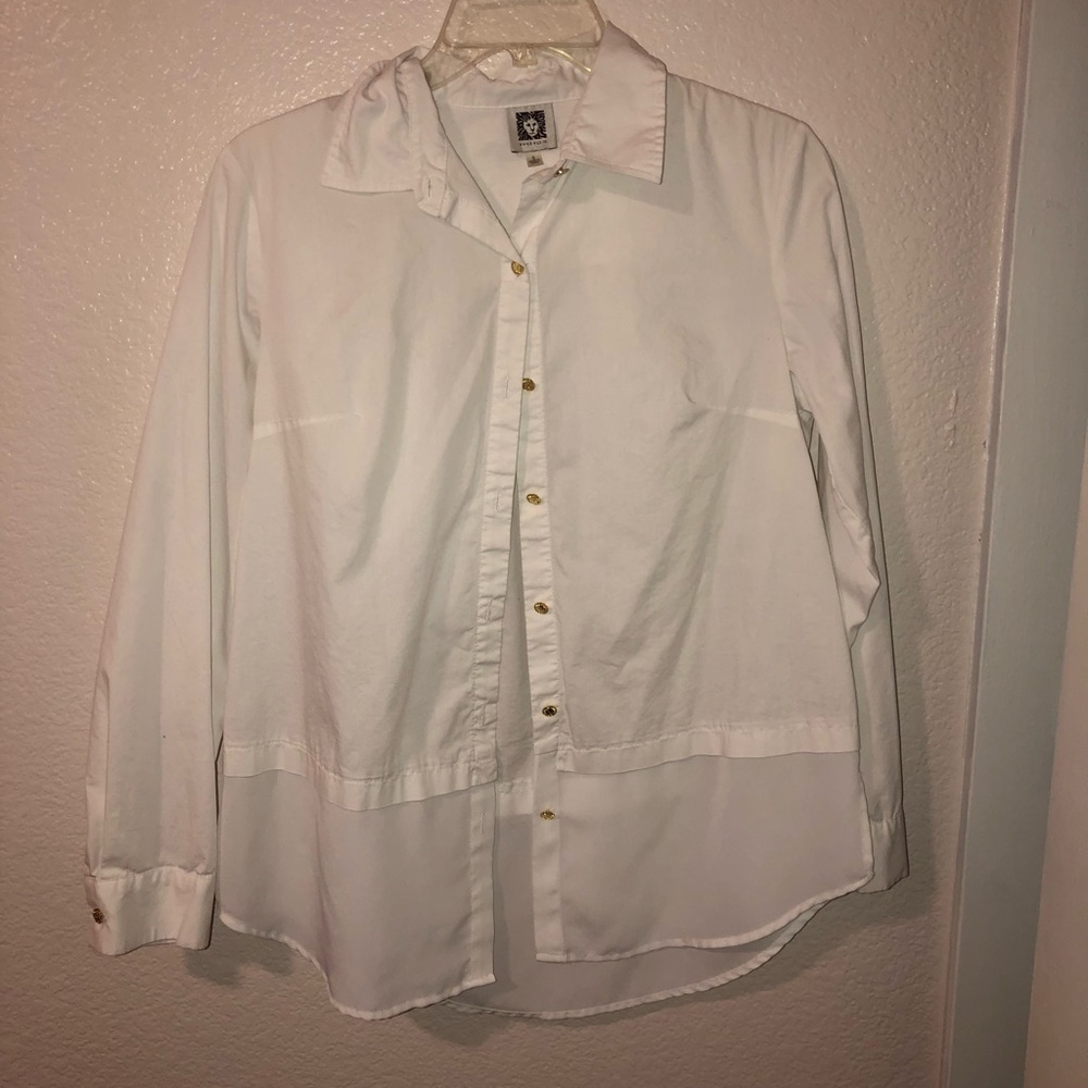 anne klein button-up